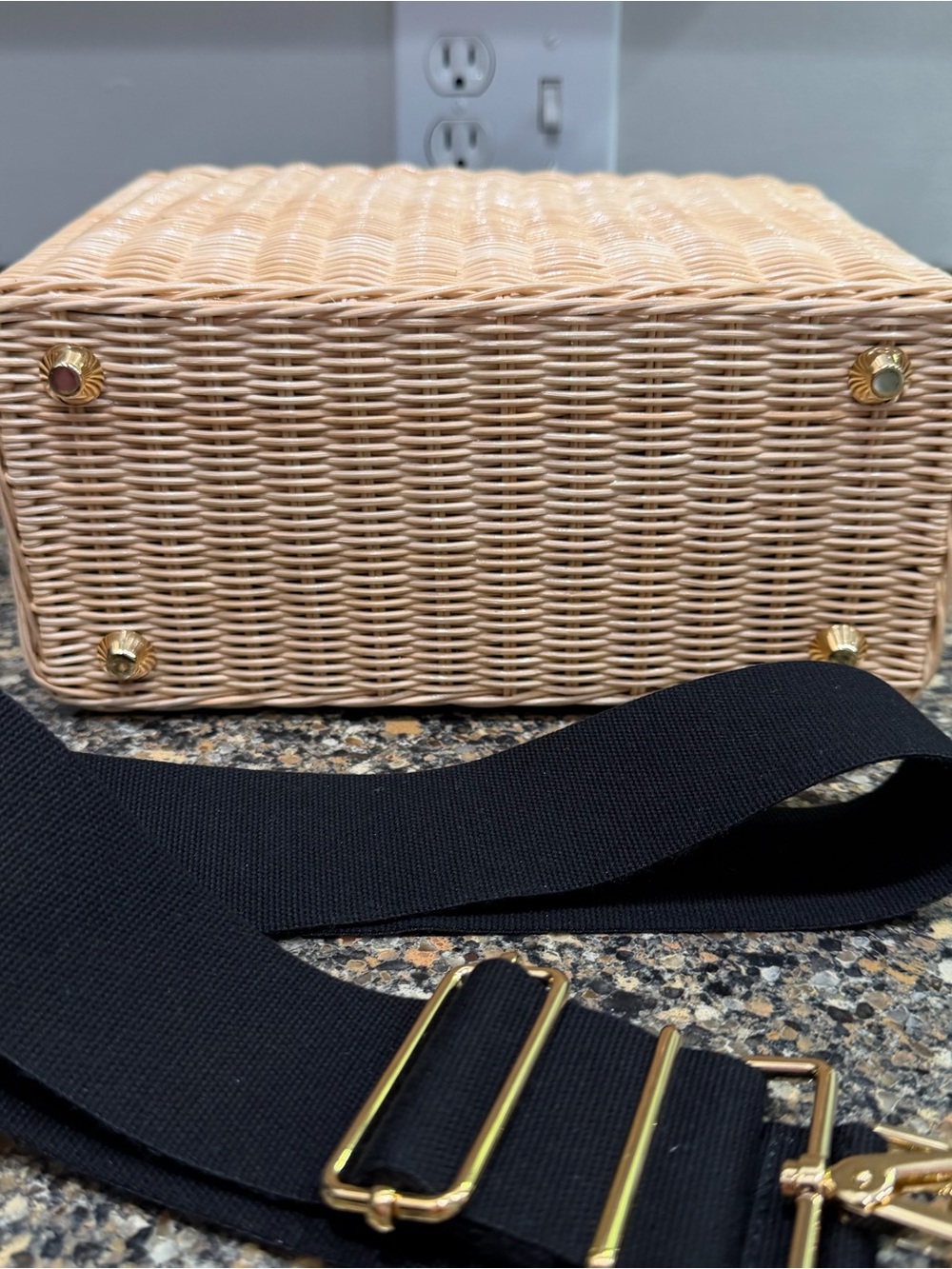 Prada Beige Wicker Tote with Black Leather Trim and Strap - Picture 7 of 13